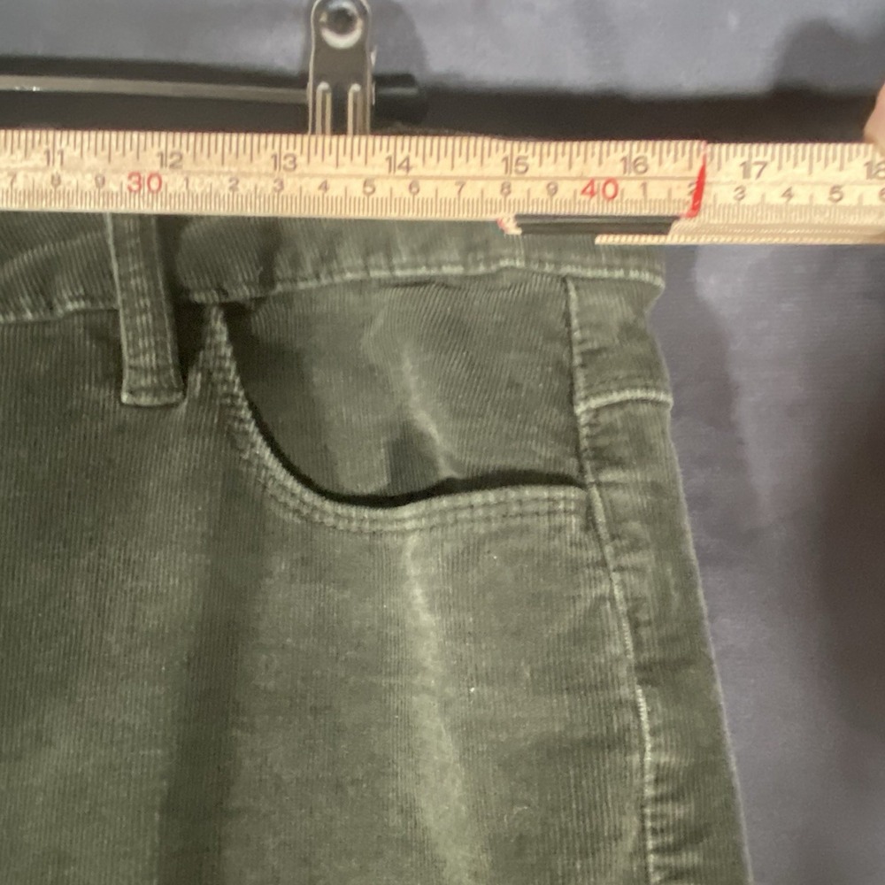 2016 Denim By Parasuco Mid-Rise Straight Size 14 Green Corduroy Pants - Picture 2 of 7